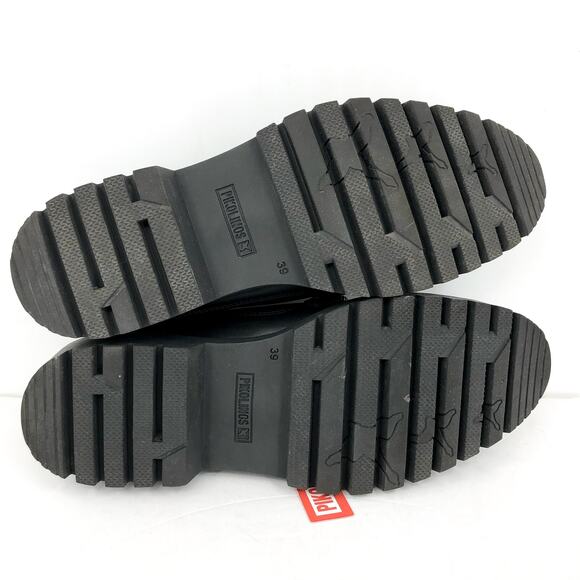 PIKOLINOS Women Aviles Platform Loafer EU 39 US 8.5 Black Leather Chain Link NIB - Picture 12 of 13